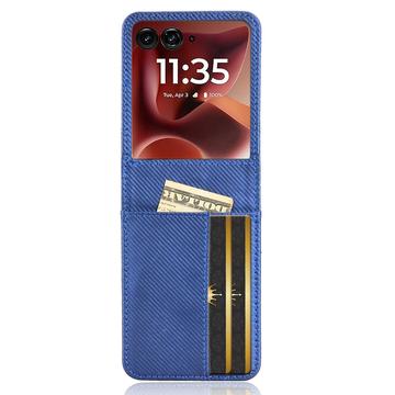 Motorola Razr 60 Ultra/70 Ultra FlexCard-kulfiberetui med kortholdere - blå
