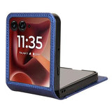 Motorola Razr 60 Ultra/70 Ultra FlexCard-kulfiberetui med kortholdere - blå
