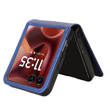 Motorola Razr 60 Ultra/70 Ultra FlexCard-kulfiberetui med kortholdere - blå