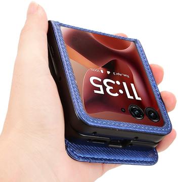 Motorola Razr 60 Ultra/70 Ultra FlexCard-kulfiberetui med kortholdere - blå