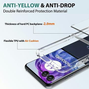 Motorola Razr 60 Ultra/70 Ultra Ridsefast Hybrid Cover - Gennemsigtig