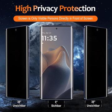 Motorola Signature Privacy Full Cover Skærmbeskytter Hærdet Glas - Sort Kant