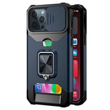Multifunktionel 4-i-1 iPhone 12 Pro Max Hybrid Cover - Navy Blå