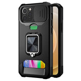 Multifunktionel 4-i-1 iPhone 12/12 Pro Hybrid Cover - Sort