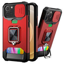 Multifunktionel 4-i-1 iPhone 12/12 Pro Hybrid Cover - Rød