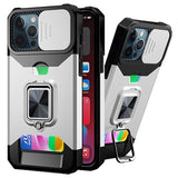 Multifunktionel 4-i-1 iPhone 13 Pro Max Hybrid Cover - Sølv