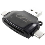 4-i-1 Multifunktionel MicroSD/SD Kortlæser - Sort