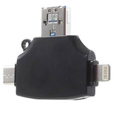 4-i-1 Multifunktionel MicroSD/SD Kortlæser - Sort