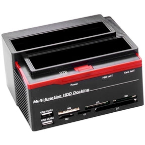 Multifunktionel USB 2.0 til SATA/IDE Docking Station - Sort