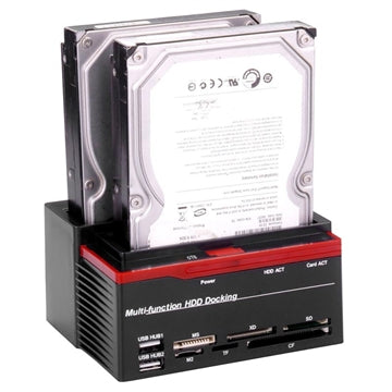 Multifunktionel USB 2.0 til SATA/IDE Docking Station - Sort