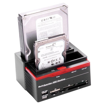 Multifunktionel USB 2.0 til SATA/IDE Docking Station - Sort