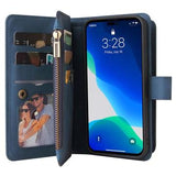 Multifunktions Serie iPhone 14 Pro Max Pung Cover - Blå