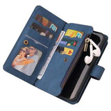 Multifunktions Serie iPhone 14 Pro Max Pung Cover - Blå