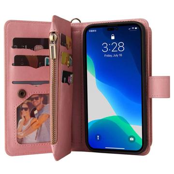 Multifunktions Serie iPhone 14 Pro Pung Cover - Pink