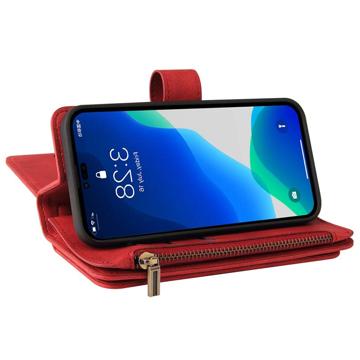 Multifunktions Serie iPhone 14 Pro Pung Cover - Rød