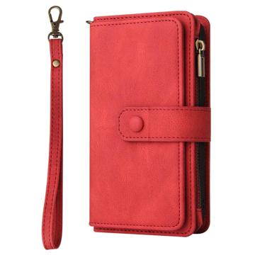 Multifunktions Serie iPhone 14 Pro Pung Cover - Rød