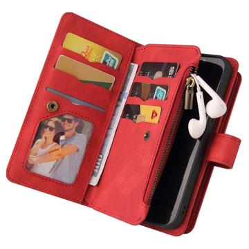 Multifunktions Serie iPhone 14 Pung Cover - Rød