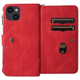 Multifunktions Serie iPhone 14 Pung Cover - Rød