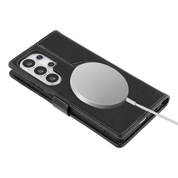 Samsung Galaxy S26 Ultra MyTPhone CardMate MagSafe Læder Pung Cover med Kortholder, Stativ, 2x Skærmbeskyttelse - sort