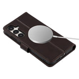 Samsung Galaxy S24 FE MyTPhone CardMate MagSafe Læder Pung Cover med Kortholder, Stativ, 2x Skærmbeskyttelse - mørkebrun