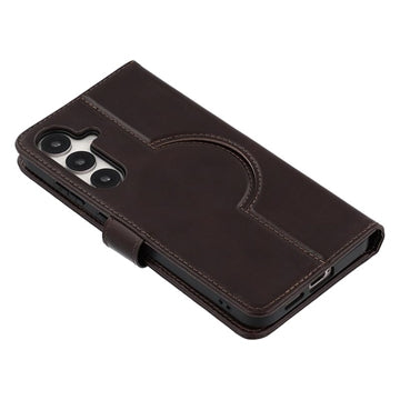 Samsung Galaxy S24 FE MyTPhone CardMate MagSafe Læder Pung Cover med Kortholder, Stativ, 2x Skærmbeskyttelse - mørkebrun