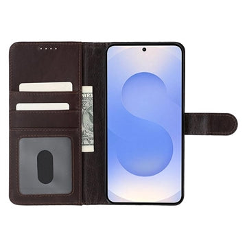 Samsung Galaxy S25+ MyTPhone CardMate MagSafe Læder Pung Cover med Kortholder, Stativ, 2x Skærmbeskyttelse - mørkebrun