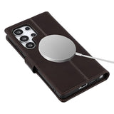 Samsung Galaxy S25 Ultra MyTPhone CardMate MagSafe Læder Pung Cover med Kortholder, Stativ, 2x Skærmbeskyttelse - mørkebrun