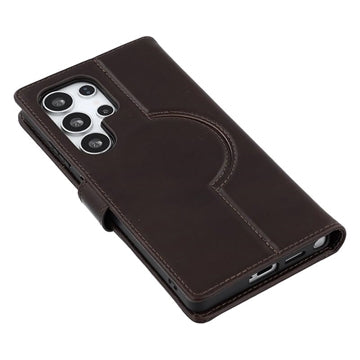 Samsung Galaxy S25 Ultra MyTPhone CardMate MagSafe Læder Pung Cover med Kortholder, Stativ, 2x Skærmbeskyttelse - mørkebrun