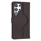 Samsung Galaxy S25 Ultra MyTPhone CardMate MagSafe Læder Pung Cover med Kortholder, Stativ, 2x Skærmbeskyttelse - mørkebrun
