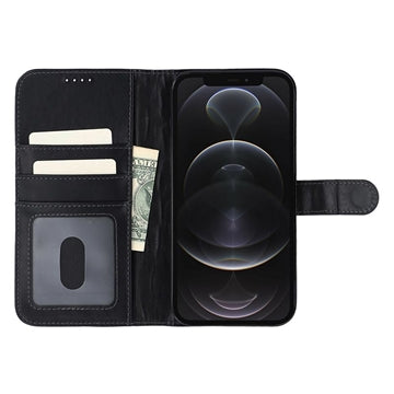 iPhone 12/12 Pro MyTPhone CardMate MagSafe Læder Pung Cover med Kortholder, Stativ, 2x Skærmbeskyttelse - sort