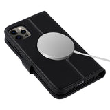 iPhone 12/12 Pro MyTPhone CardMate MagSafe Læder Pung Cover med Kortholder, Stativ, 2x Skærmbeskyttelse - sort