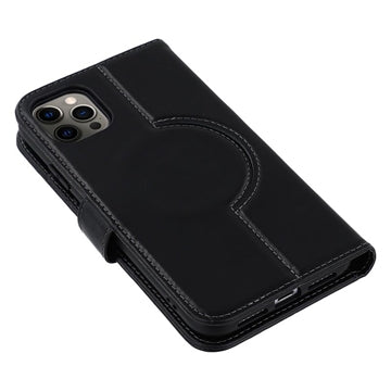 iPhone 12/12 Pro MyTPhone CardMate MagSafe Læder Pung Cover med Kortholder, Stativ, 2x Skærmbeskyttelse - sort