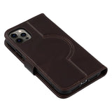 iPhone 12/12 Pro MyTPhone CardMate MagSafe Læder Pung Cover med Kortholder, Stativ, 2x Skærmbeskyttelse - mørkebrun