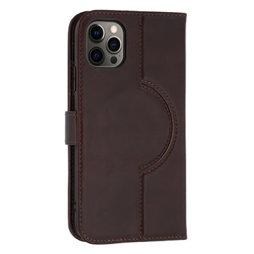 iPhone 12/12 Pro MyTPhone CardMate MagSafe Læder Pung Cover med Kortholder, Stativ, 2x Skærmbeskyttelse - mørkebrun
