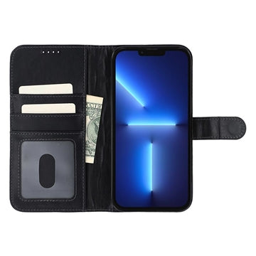 iPhone 13 Pro Max/12 Pro Max MyTPhone CardMate MagSafe Læder Pung Cover med Kortholder, Stativ, 2x Skærmbeskyttelse - sort