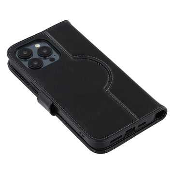 iPhone 13 Pro MyTPhone CardMate MagSafe Læder Pung Cover med Kortholder, Stativ, 2x Skærmbeskyttelse - sort