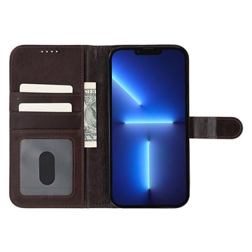 iPhone 13 Pro MyTPhone CardMate MagSafe Læder Pung Cover med Kortholder, Stativ, 2x Skærmbeskyttelse - mørkebrun