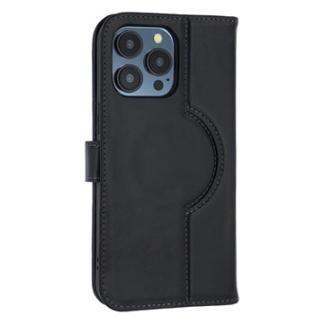 iPhone 14 Pro MyTPhone CardMate MagSafe Læder Pung Cover med Kortholder, Stativ, 2x Skærmbeskyttelse - sort