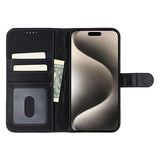 iPhone 15 Pro MyTPhone CardMate MagSafe Læder Pung Cover med Kortholder, Stativ, 2x Skærmbeskyttelse - sort