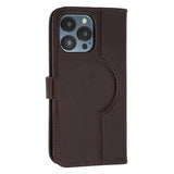 iPhone 15 Pro MyTPhone CardMate MagSafe Læder Pung Cover med Kortholder, Stativ, 2x Skærmbeskyttelse - mørkebrun