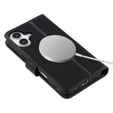 iPhone 16 Plus MyTPhone CardMate MagSafe Læder Pung Cover med Kortholder, Stativ, 2x Skærmbeskyttelse - sort