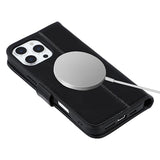 iPhone 16 Pro Max MyTPhone CardMate MagSafe Læder Pung Cover med Kortholder, Stativ, 2x Skærmbeskyttelse - Sort