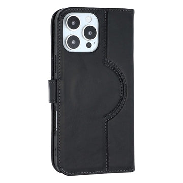 iPhone 16 Pro Max MyTPhone CardMate MagSafe Læder Pung Cover med Kortholder, Stativ, 2x Skærmbeskyttelse - Sort
