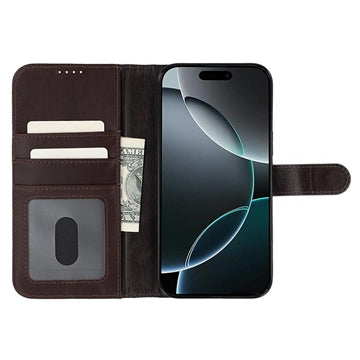 iPhone 16 Pro Max MyTPhone CardMate MagSafe Læder Pung Cover med Kortholder, Stativ, 2x Skærmbeskyttelse - mørkebrun