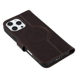 iPhone 16 Pro Max MyTPhone CardMate MagSafe Læder Pung Cover med Kortholder, Stativ, 2x Skærmbeskyttelse - mørkebrun