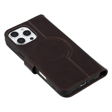 iPhone 16 Pro Max MyTPhone CardMate MagSafe Læder Pung Cover med Kortholder, Stativ, 2x Skærmbeskyttelse - mørkebrun