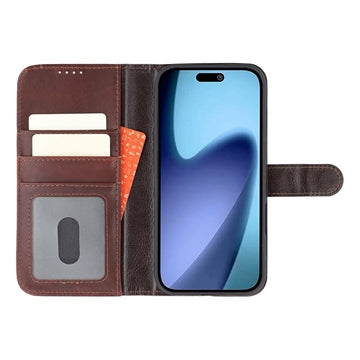 iPhone Air MyTPhone CardMate MagSafe Læder Pung Cover med Kortholder, Stativ, 2x Skærmbeskyttelse - mørkebrun