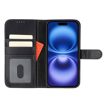 iPhone 17 MyTPhone CardMate MagSafe Læder Pung Cover med Kortholder, Stativ, 2x Skærmbeskyttelse - sort