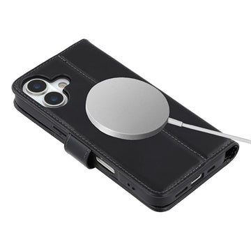 iPhone 17 MyTPhone CardMate MagSafe Læder Pung Cover med Kortholder, Stativ, 2x Skærmbeskyttelse - sort