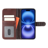 iPhone 17 MyTPhone CardMate MagSafe Læder Pung Cover med Kortholder, Stativ, 2x Skærmbeskyttelse - mørkebrun